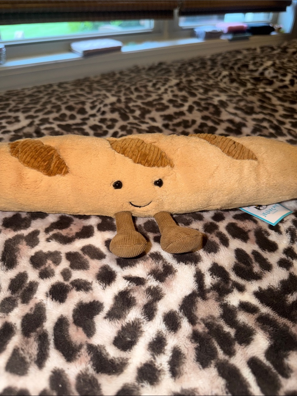 Jellycat Tan and Brown Baguette Plush Dog Toy